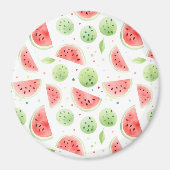 Aimant Pastèque rouge vert blanc Anniversaire (Devant)