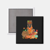 Aimant Pasteur Allemand De Thanksgiving Avec La Poussette (Recto/Verso)