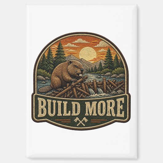 Aimant Patch brodé extérieur Build More Beaver (Recto)