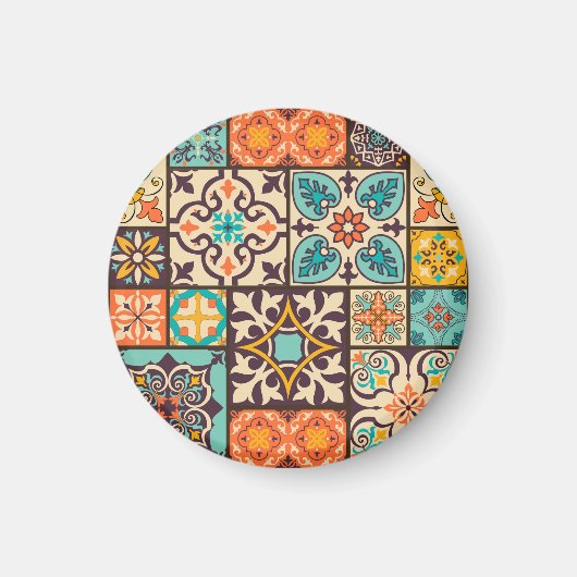 Aimant Patchwork coloré Islam Motifs Carrelage (Devant)