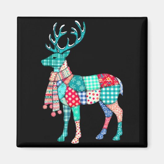 Aimant Patchwork de rennes de Noël Hommes Femmes Ki (Devant)