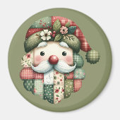Aimant Patchwork Fantaisiste Santa Noël Folklorique (Devant)