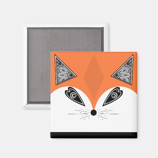 Aimant Patchwork Fox, applique Fox, Fox, enfants (Recto/Verso)