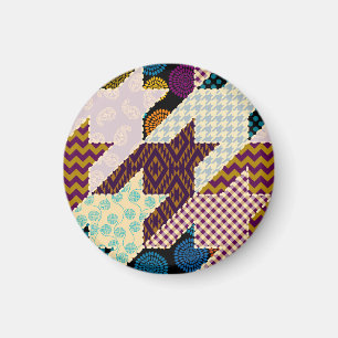 Aimant Patchwork Hounds-tooth : Armature Vintage sans joi