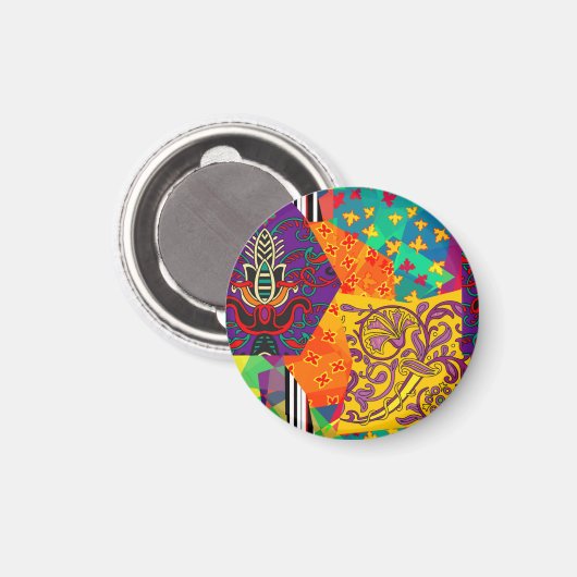 Aimant Patchwork indien turc festier Mandala (Recto/Verso)