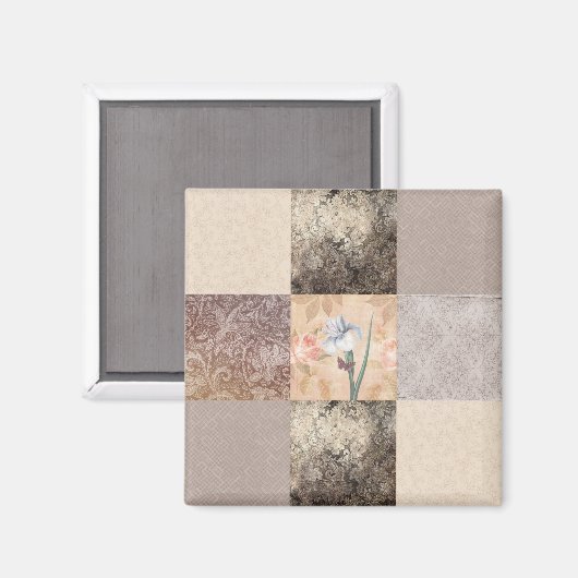 Aimant Patchwork Iris Cream (Recto/Verso)