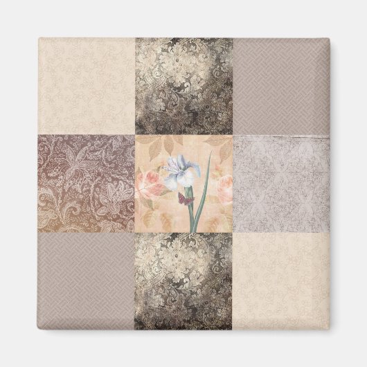 Aimant Patchwork Iris Cream (Devant)