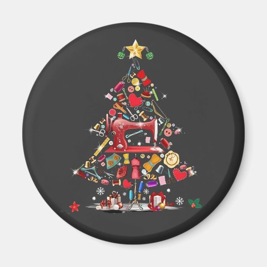 Aimant Patchwork Joyeux Noël Arbre Patchwork Quilting  (Devant)