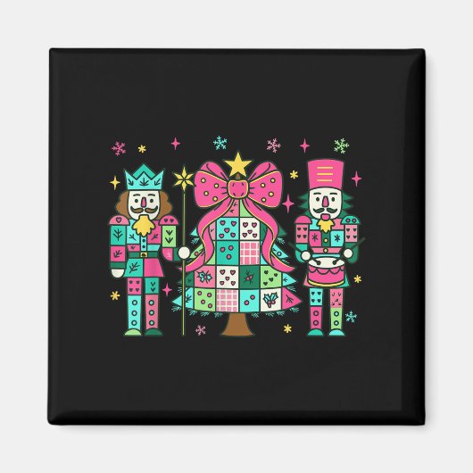 Aimant Patchwork Nutcracker Arbre de Noël Nk Nk Nutcracke (Devant)