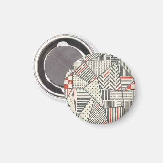 Aimant Patchwork rétro : Conception géométrique Abstraite (Recto/Verso)