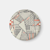 Aimant Patchwork rétro : Conception géométrique Abstraite (Devant)