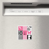 Aimant Patchwork rose et noir (In Situ (Lave-vaisselle))