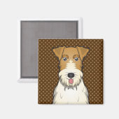 Aimant Pâtes de dessin de chien de Terrier Fox Wire (Recto/Verso)