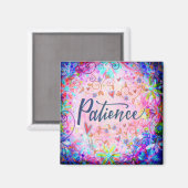 Aimant Patience rose Floral tendance Whimsical Inspirant (Recto/Verso)