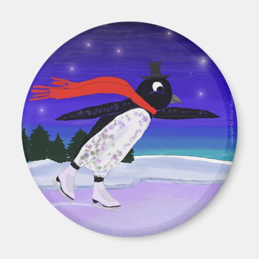 Aimant Patinage Penguin (Devant)