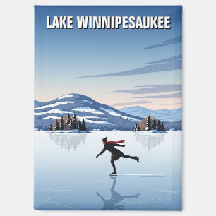 Aimant Patinage sur glace dans le lac Winnipesaukee Voyag