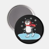 Aimant Patinage sur glace Pingouin (Recto/Verso)