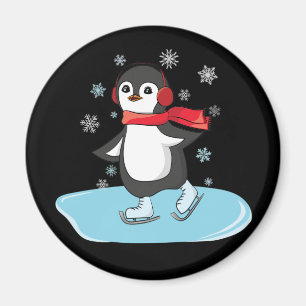 Aimant Patinage sur glace Pingouin