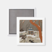 Aimant Patinage sur glace sur le lac gelé (Recto/Verso)