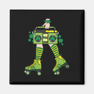 Aimant Patineuse fille Jour de la Saint Patrick Roller Sh