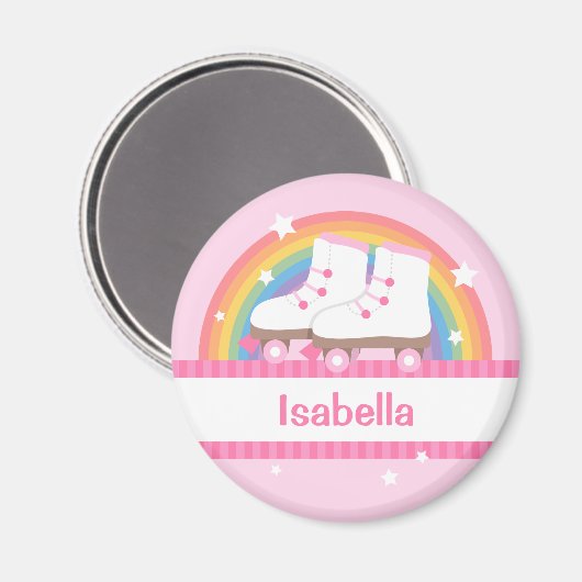 Aimant Patins À Roulettes Arc-En-Ciel Pour Filles (Recto/Verso)