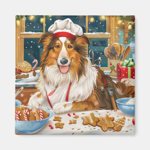 Aimant Pâtisserie de vacances pour Collie : Noël festif