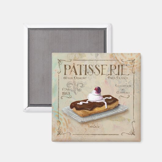 Aimant Patisserie Eclair aimnet (Recto/Verso)