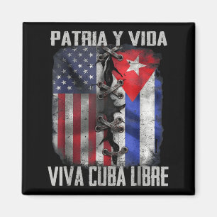 Aimant Patria Y Vida Vive Cuba Libre Patriotique Rétro US