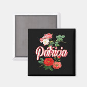 Aimant Patricia Name With Flowers  (Recto/Verso)