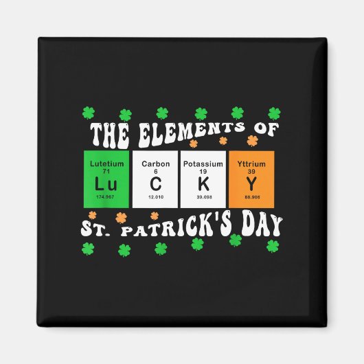 Aimant Patricks Day Funny Elements Of Lucky Periodic Tabl (Devant)