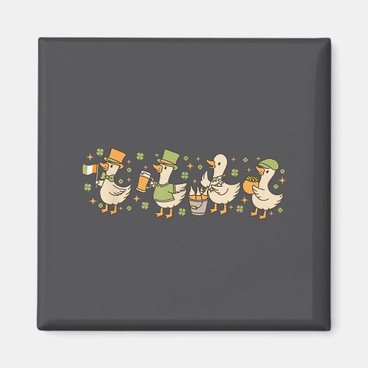 Aimant Patricks Day,funny Goose, Shamrock, Beer Gift Tee  (Devant)