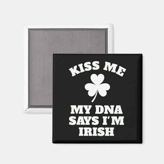 Aimant Patricks Day Kiss Me Funny Dna Test Irlandais (Recto/Verso)