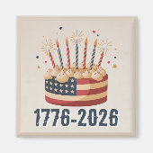 Aimant Patriotic Birthday Cake 1776-2026 Celebration (Devant)