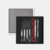 Aimant Patriotic Electrician American Flag Fathers Day (Recto/Verso)