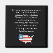 Aimant Patriotic New Colossus Emma Lazarus Quote Usa Gift (Devant)