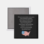 Aimant Patriotic New Colossus Emma Lazarus Quote Usa Gift (Recto/Verso)