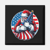 Aimant Patriotic Santa Claus For Men Women Usa Flag Chris (Devant)