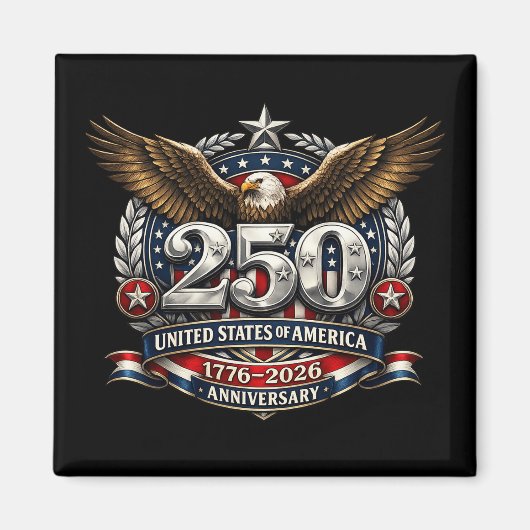 Aimant Patriotic Silver Semiquincentennial Emblem (Devant)