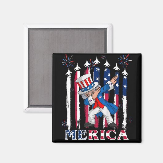 Aimant Patriotic Uncle Sam Dabbing 4th of July (Recto/Verso)