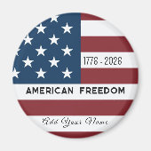 Aimant Patriotic US Flag Custom Text Name (Devant)
