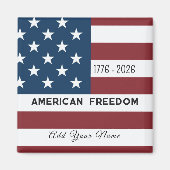 Aimant Patriotic US Flag Custom Text Name (Devant)