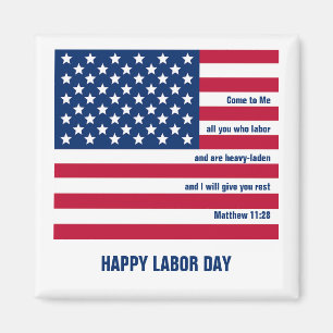Aimant Patriotique Christian USA JOYEUX JOUR DU TRAVAIL