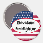 Aimant patriotique Cleveland Firefighter (Recto/Verso)
