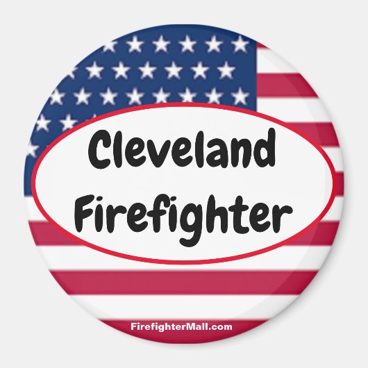 Aimant patriotique Cleveland Firefighter (Devant)