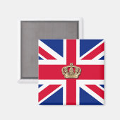 Aimant Patriotique Couronne et Union Jack (Recto/Verso)