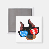 Aimant Patriotique Doberman (Recto/Verso)