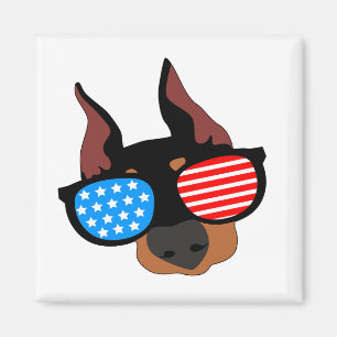 Aimant Patriotique Doberman