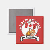 Aimant Patriotique MERCI DIEU POUR LE CANADA Thanksgiving (Recto/Verso)