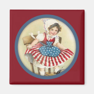 Aimant patriotique vintage d'enfant