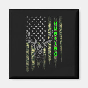 Aimant Patriotique Whitetail Buck Deer Chasse American Ca